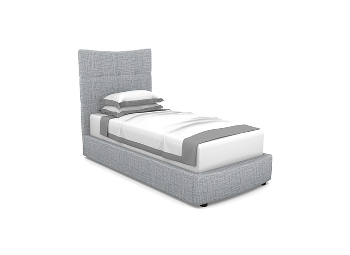 1 Mountclare Single Bed in Textured Plain Anthracite